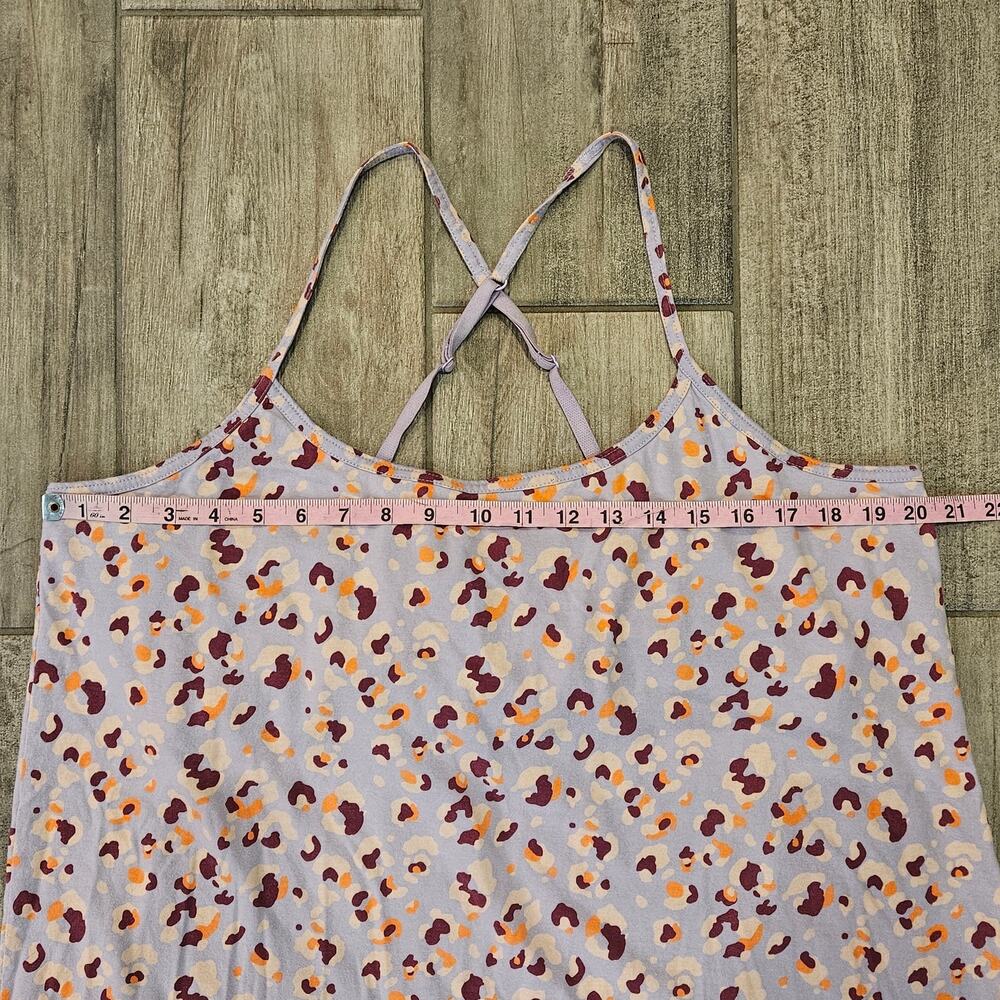 Pact Organic Cotton Slip‎ Dress Womens XL Purple Orange Print Cross Back Casual - Picture 3 of 10